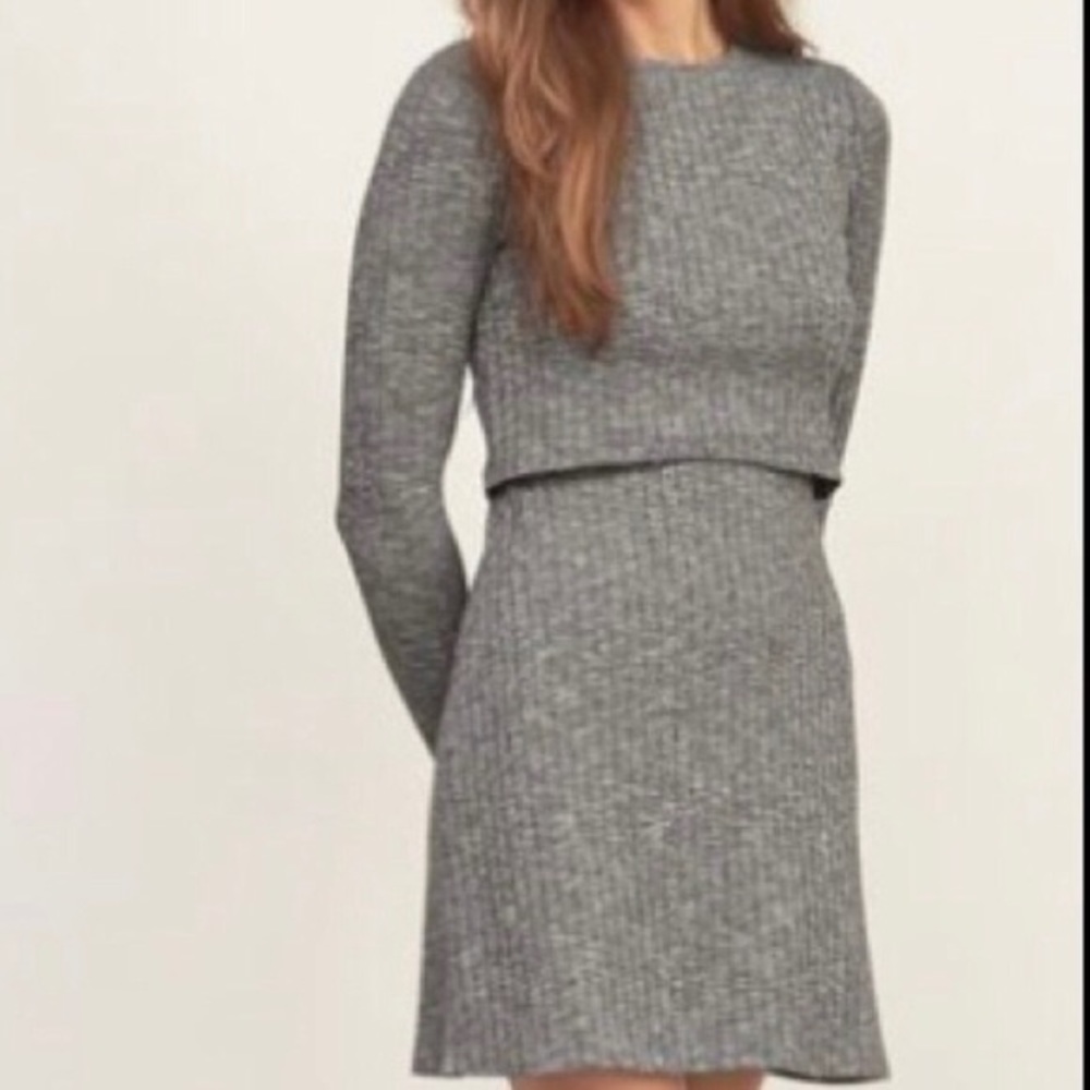 A&F Gray Layered Sweater Dress